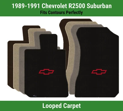 Alfombrillas delanteras Lloyd Loop para '89-91 R2500 Suburban con pajarita roja Chevy Outline Foto 1 de 4