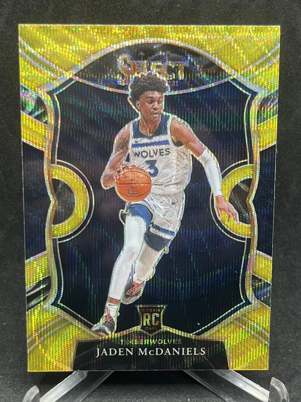 2020-21 Panini Select Jaden McDaniels Gold  Wave Rookie #88 SSP RC Concourse