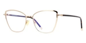 Tom Ford Blue Block Eyeglasses TF5740B 028 Rose Gold Havana FT5530 Rx 54-17-140 - Picture 1 of 3