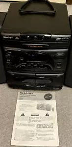VINTAGE SHARP CD-C2600 3 DISC CD, DUAL CASSETTE, AM/FM SYSTEM WITH MANUAL - Picture 1 of 15