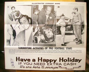 1968 ICN Display Poster 17x19 Meredith Dallas Cowboys Davis Green Bay Packers  - Picture 1 of 1