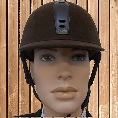 Reithelm Choplin, Reitkappe Choplin, Sturzkappe,runde Riemen, dunkelbraun   - Bild 1 von 2