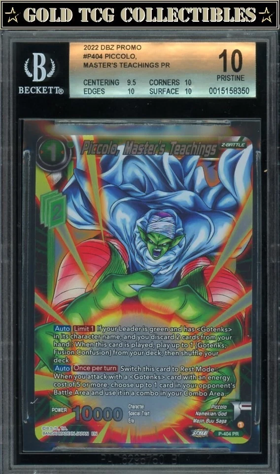 BGS 10 ⭐️ Piccolo Zenkai Pack Super Card Promo DBS DBZ Z Heroes - Image 1 of 1
