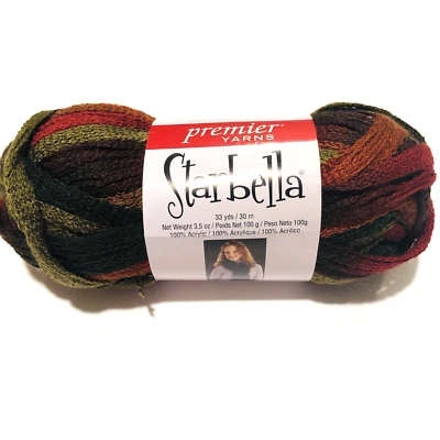 Premier Yarns Starbella Yarn 15 02 Autumn Lot S664 Red Orange Green Brown 6 PLY - Image 1 of 4