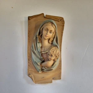 Religious Icon Madonna and Baby Jesus Plaque - Italy - Picture 1 of 8