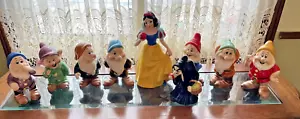 Vintage Disney Snow White & Seven Dwarfs & Witch Porcelain Figurines - Picture 1 of 8