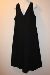 Massimo Dutti NWT Women Sleeveless Deep V Neck Front/Back Black Dress Size L - Picture 1 of 6