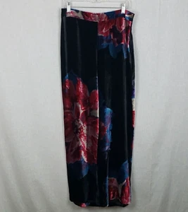 Trina Turk Penelope Hose weites Bein 6 Samt Seide Blumen dunkle Fee Romantik - Bild 1 von 5
