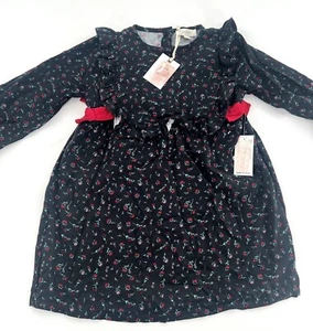 JESSICA SIMPSONS Girls Black Petite Rose Ruffle Boho Prairie Dress Sz 6X NWT - Picture 1 of 4