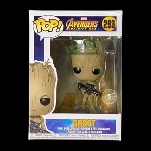 Funko Pop + Protector! Marvel #293 Infinity War Groot w/ Blaster *Vaulted Mint* - Picture 1 of 15