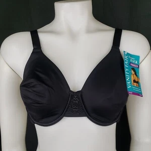 Vanity Fair Minimizer Bra 38C Back Smoothing Full Coverage Black 76080 Underwire - Picture 1 of 12