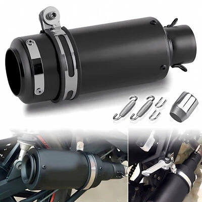 Universal Motorcycle Exhaust Muffler Pipe Slip On For YZF R6 R1 GSXR 750 CBR600 - Image 1 of 4