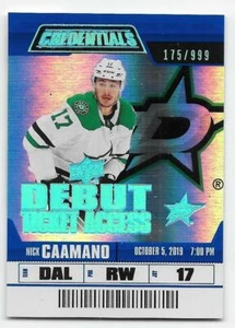 19/20 UPPER DECK CREDENTIALS DEBUT TICKET ACCESS RC #53 Nick Caamano #175/999 - Picture 1 of 1