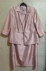 Jessica Howard 2-Piece Plus Size 24 Pink Satin Look Jacket Dress Set - Picture 1 of 5