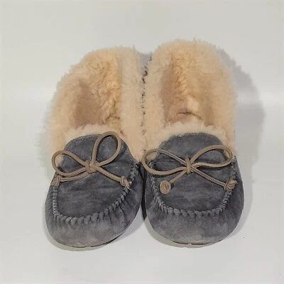 Botín mocasín de gamuza gris UGG ALENA, forro de piel de oveja, para mujer 8 EE. UU.  Foto 1 de 4