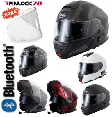 VCAN BLINC V272 BLUETOOTH FLIP FRONT MOTORCYCLE MOTORBIKE HELMET MP3 SAT NAV Foto 1 de 4