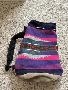 Vintage PENDLETON Southwest Print Wool Drawstring Duffle Slingpack - Picture 1 of 4