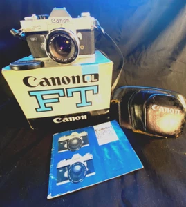 Canon FT QL 35mm Film Camera w/ 50mm f/1.8 Lens | 1960s Japan | Original Box & L - Picture 1 of 16