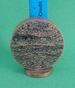 VINTAGE (1960-70'S) SAULO AS (NORWAY) BRASS & STONE PEPPER SHAKER (NO SALT) - Picture 1 of 4