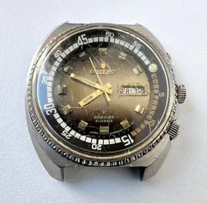 Orient King Diver Automatic Watch Vintage Mens Brown Dial To Restore 21 Jewels - Picture 1 of 8