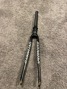 2009 Specialized S works Carbon Tapered Fork 700c 9x100mm QR Matte Black Red - Picture 1 of 4