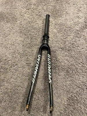 2009 Specialized S works Carbon Tapered Fork 700c 9x100mm QR Matte Black Red - Image 1 of 4