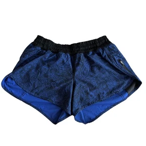 Lululemon running shorts size 12 Tracker IV Mini Antique Paisley blue black - Picture 1 of 7