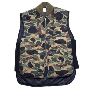 Vintage 60s Woodland Duck Camouflage Hunting Vest Scovill Mens Large - Picture 1 of 6