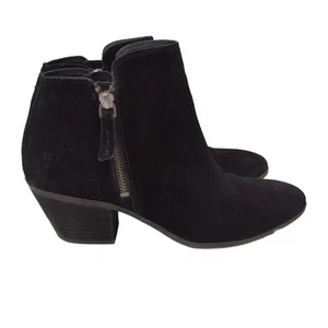 Frye Judy schwarz klobiger Absatz Stiefel Wildleder Stiefel runde Spitze Knöchel Quaste 8 M - Bild 1 von 10