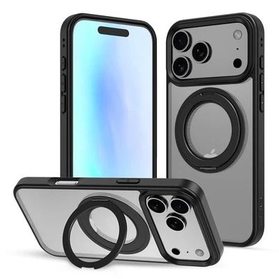 Funda magnética para teléfono iPhone 17 Pro Max soporte de anillo 360° compatible con MagSafe Foto 1 de 4