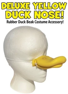 Deluxe GELBE ENTENNASE Donald Latex Gummi Ente Vogel Daffy lustige Schnabelmaske - Bild 1 von 20