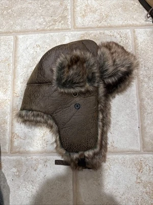 Wild Wear Brand Brown Faux Trapper Ear flap Bomber Hat Adults One Size Fits Most - Image 1 of 4
