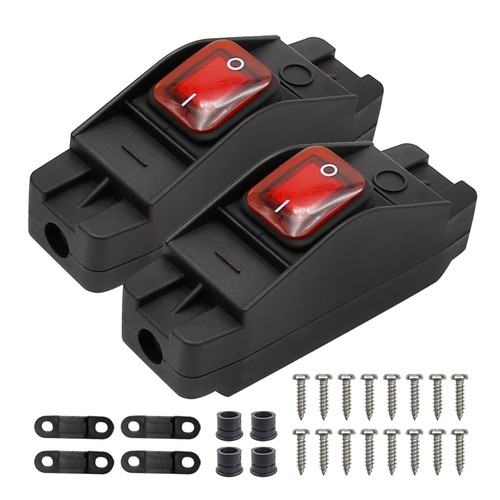 2 Pieces Waterproof Inline Cord Switch AC/DC 12V-250V On/Off Heavy Duty ...