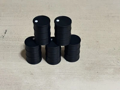 G 1:29 Scale Oil Drum Barrel Black Set of 6 Diorama Model Train Miniature - Image 1 of 4