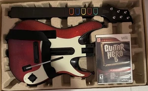 Guitar Hero 5 (Nintendo Wii, 2009) Spiele Gitarrenpaket komplett - Bild 1 von 10