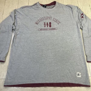 Mississippi State Bulldogs Hemd Langarm Herren 2XL grau weinrot NCAA Starter - Bild 1 von 8