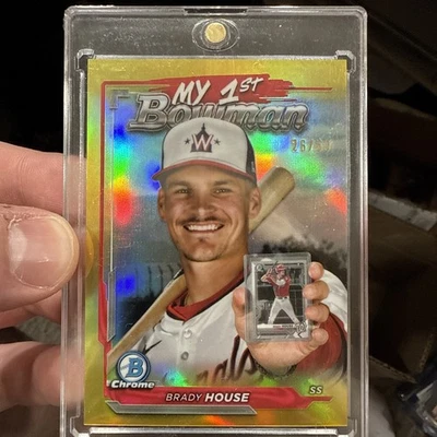 2024 Bowman Chrome My 1st Mega Box Gold Mojo Refractor /50 Brady House #M1B-39 - Image 1 of 2