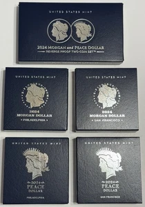 2024 Morgan Peace Silver Dollar 6-Coin Set Uncir.,Proof,Reverse Proof w/OGP/COA - Picture 1 of 1
