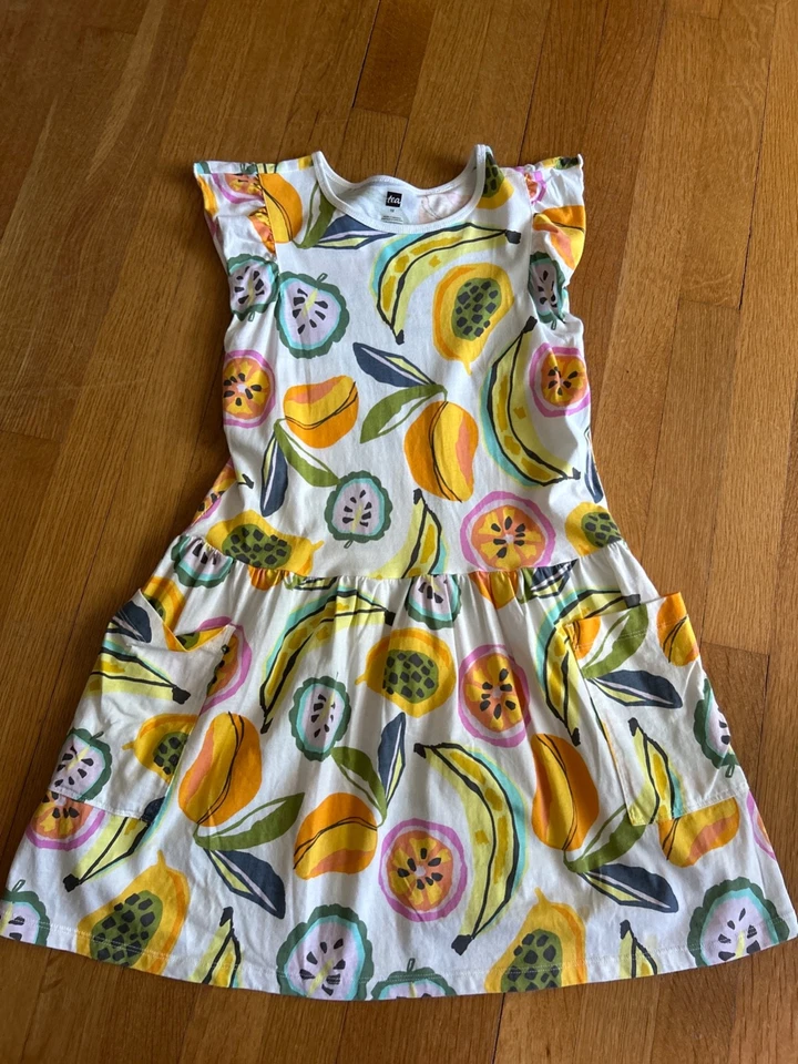 Tea Collection Girl's Size 12 Cotton Fruit Dress - Image 1 of 4