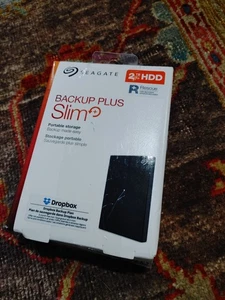 Seagate Backup Plus Slim 2TB Portable External Hard Drive New Open Box - Picture 1 of 3