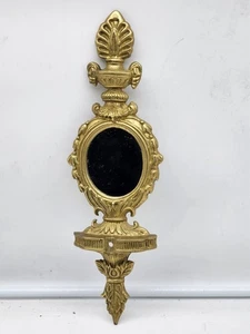 Single Vintage Hollywood Regency style solid Brass Mirror Wall Sconce - Picture 1 of 5
