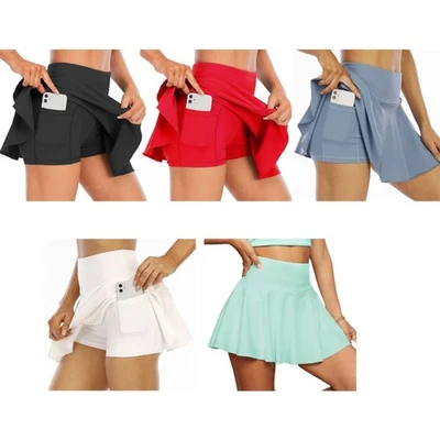 High Waist Golf Skort Skirts Tennis Skirt Pleated Athletic Skirts with Pockets - Image 1 of 4