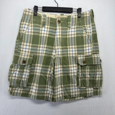 Pantalones Cortos Hollister De Colección Para Hombre 30 Verdes Cuadros Sueltos Carga Surfer Patinador y2k Foto 1 de 4
