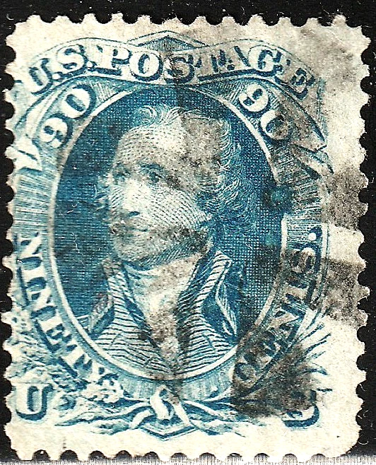 #72 US 90 CENT BLUE WASHINGTON- USED-N/G-FINE-VF - Image 1 of 1