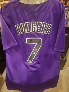 Camiseta de béisbol Brendan Rodgers Colorado Rockies autografiada firmada Beckett - Imagen 1 de 3