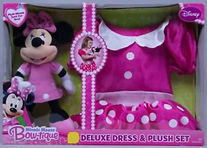 Disney Minnie Mouse abito deluxe con fiocco e peluche set bambina 4-6 nuovo con scatola - Foto 1 di 2