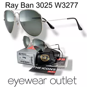 NUEVO Gafas de sol Ray-Ban Aviator unisex 3025 W3277 58 mm plata_espejo plateado 58 mm - Imagen 1 de 4