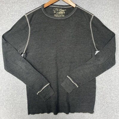 Vintage Y2K Bc Ethic Mens Black Dark Grey Medium Waffle Thermal Long Sleeve - Image 1 of 4