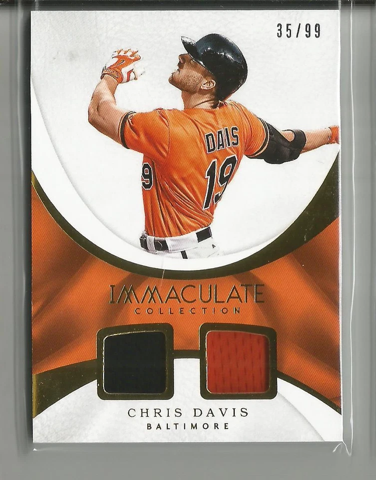 2017 Panini Immaculate Chris Davis Double Jersey Card #ed 35 / 99 - Baltimore  - Image 1 of 1