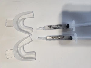 TEETH WHITENING GEL and 2 TRAYS 16% HYDROGEN PEROXIDE 2-3ml - Picture 1 of 4